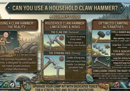Can I use a regular household claw hammer for tent stakes