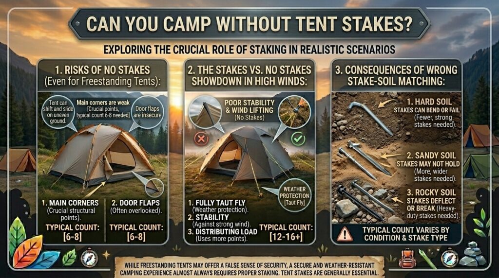Can You Camp Without Tent Stakes