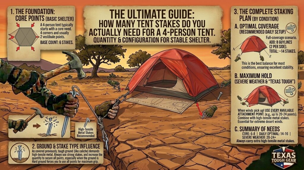 How Many Tent Stakes Do You Actually Need for a 4-Person Tent
