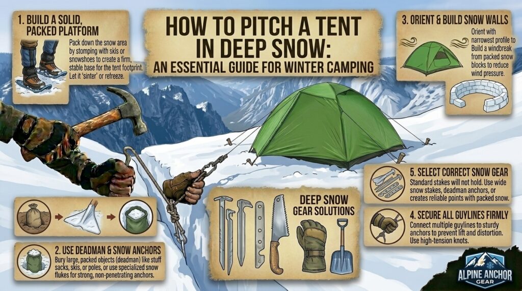 How to Pitch a Tent in Deep Snow