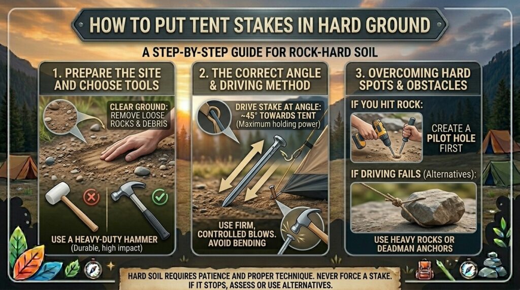 How to Put Tent Stakes in Hard Ground