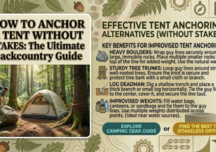How to anchor a tent without stakes