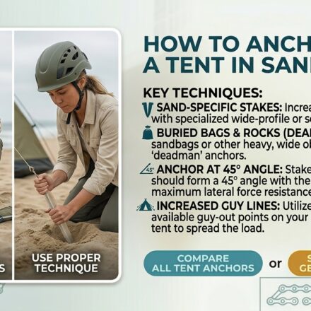 How to anchor tent in sand
