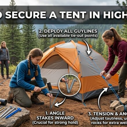 How to secure a tent in high winds