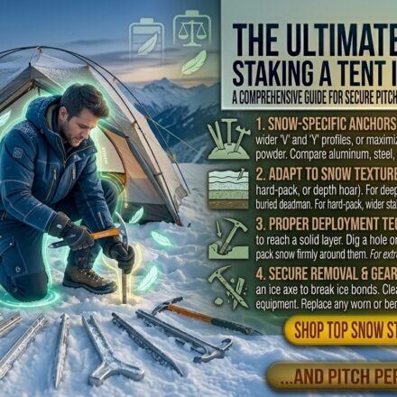 How to stake a tent in the snow