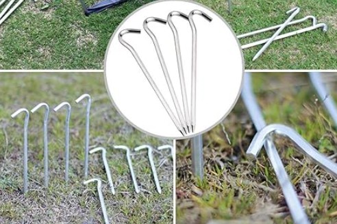 Tent Pegs - Aluminium Tent Stakes Pegs with Hook
