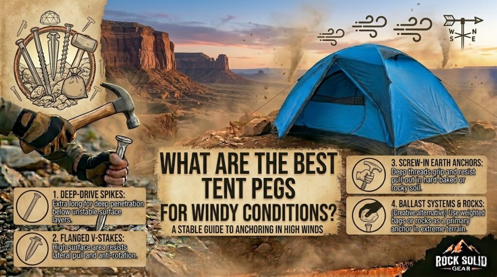 What are the best tent pegs for windy conditions