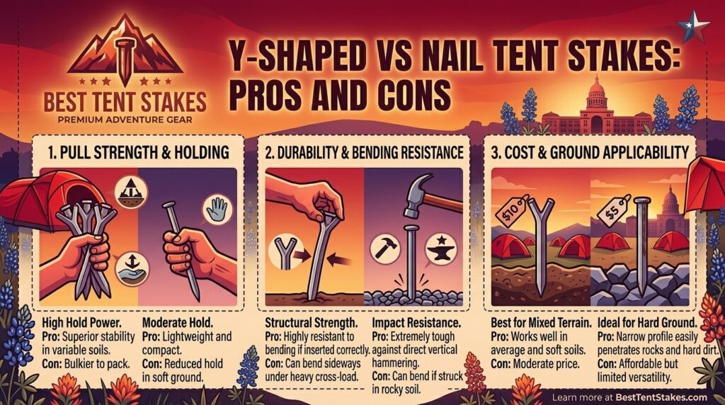 Y-Shaped vs Nail Tent Stakes - Pros and Cons