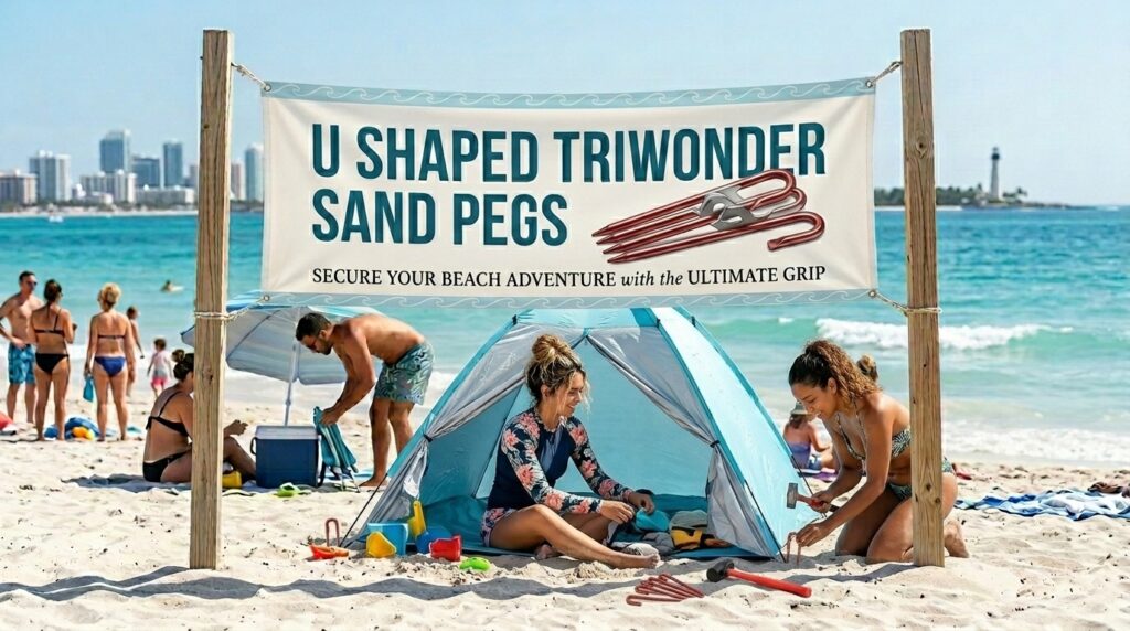 U shaped triwonder sand pegs