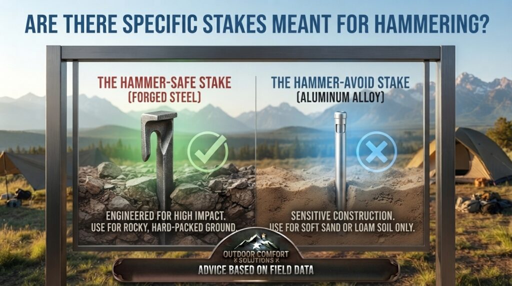 Are there specific stakes meant for hammering