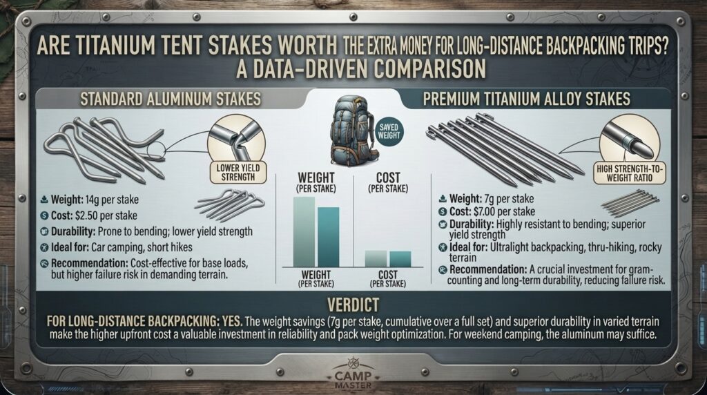 Are titanium tent stakes worth the extra money for long distance backpacking hiking trips
