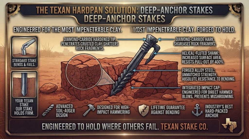 Best heavy duty tent stakes for camping in the hard packed clay of Texas
