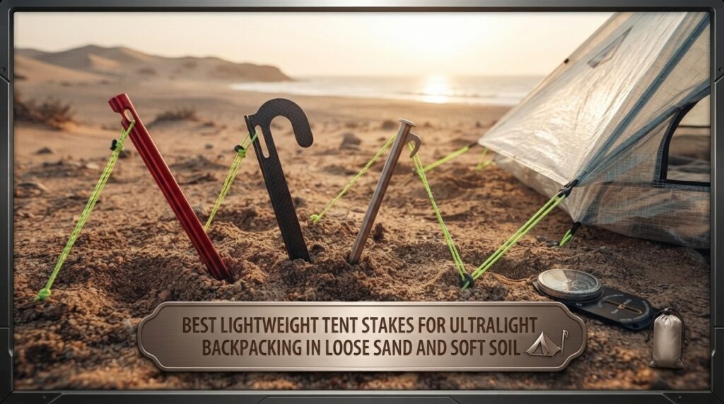 Best lightweight tent stakes for ultralight backpacking in loose sand and soft soil