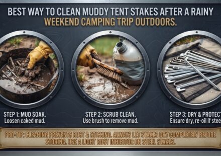 Best way to clean muddy tent stakes after a rainy weekend camping trip outdoors