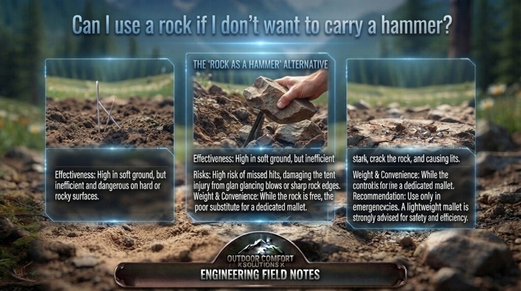 Can I use a rock if I don’t want to carry a hammer