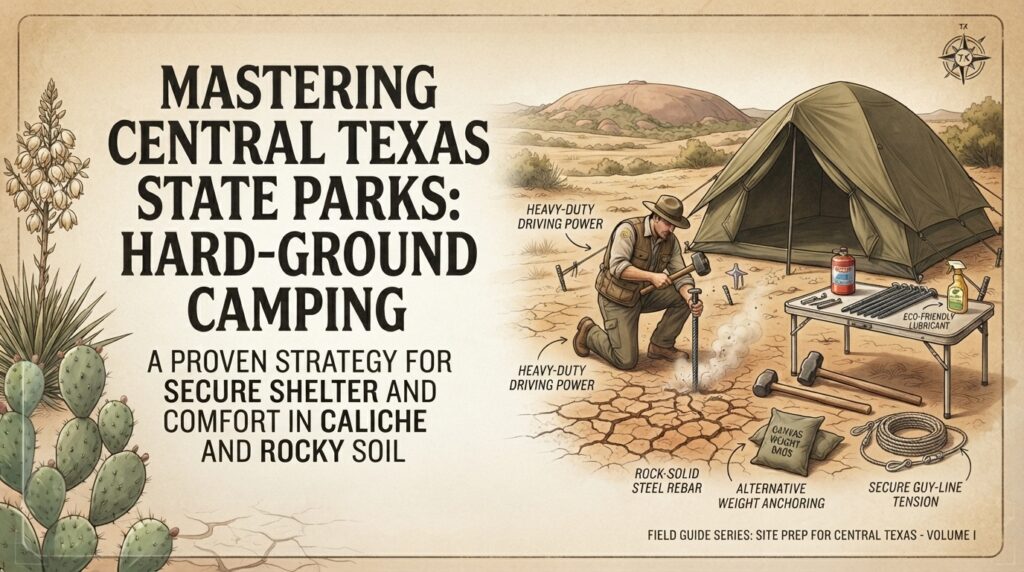 Dealing with hard ground when camping at state parks in Central Texas areas