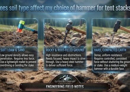 Does soil type affect my choice of hammer for tent stacks