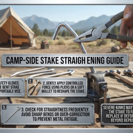 How can I pull bent aluminum stakes back into shape at the campsite