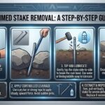 How do I remove a steel stake that is jammed tightly between underground rocks