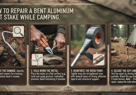 How to repair a bent aluminum tent stake while out on a camping trip