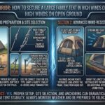 How to secure a large family tent in high winds on open camping ground