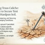 How to stake a tent in the sun baked caliche soil found in Texas