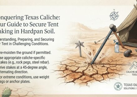 How to stake a tent in the sun baked caliche soil found in Texas