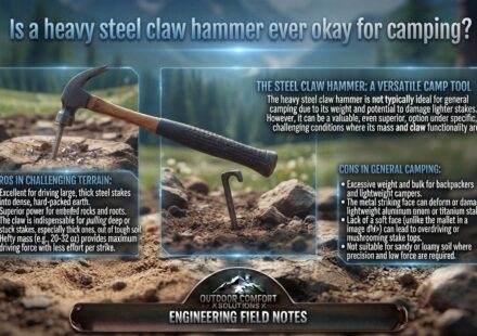 Is a heavy steel claw hammer ever okay for camping
