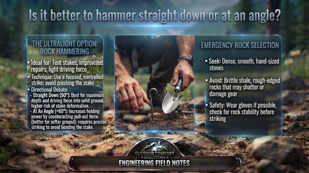 Is it better to hammer straight down or at an angle