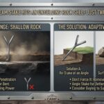 What should I do if my Y-Beam stake hits an unyielding rock shelf just two inches down