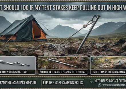 What should I do if my tent stakes keep pulling out in high wind