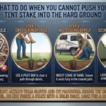 What to do when you cannot push your tent stake into the hard ground