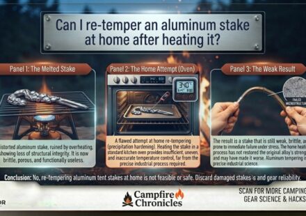 Can I re-temper an aluminum stake at home after heating it