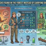 Can I use sticks found in the forest instead of carrying backup stakes