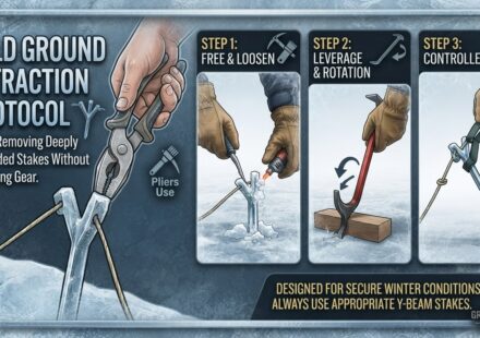 How do I remove a deep Y-beam stake stuck in frozen or hard ground without snapping the cord