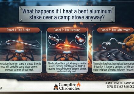 What happens if I heat a bent aluminum stake over a camp stove anyway
