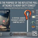 What is the purpose of the reflective pull-loops attached to heavy-duty stakes