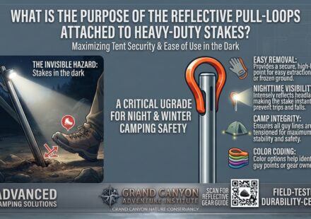 What is the purpose of the reflective pull-loops attached to heavy-duty stakes