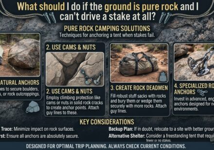What should I do if the ground is pure rock and I can’t drive a stake at all