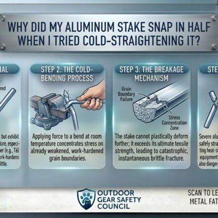 Why did my aluminum stake snap in half when I tried cold-straightening it